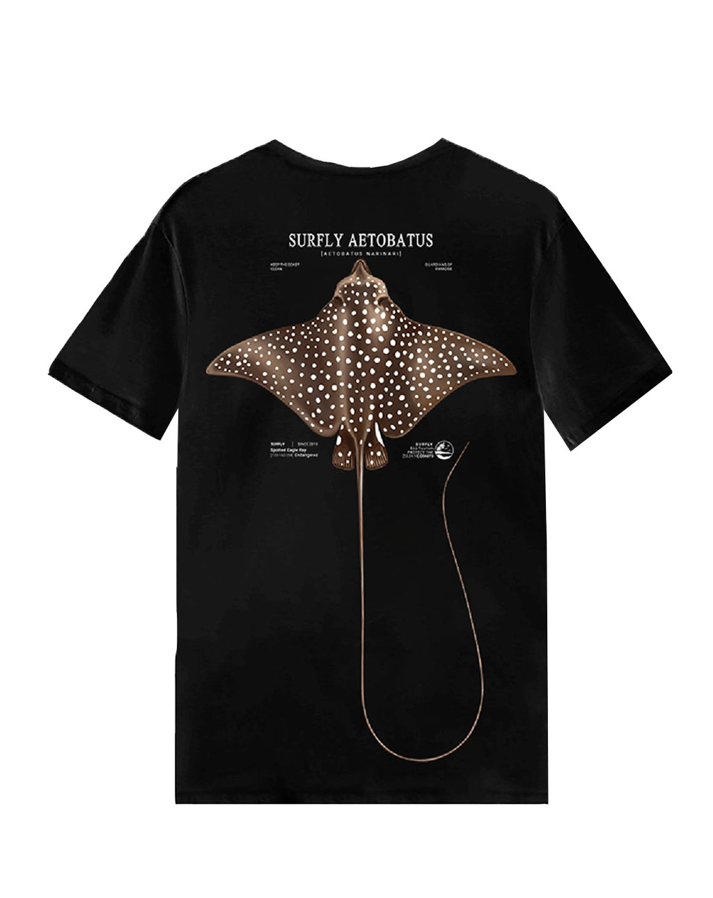 Camiseta Raya  Black ( Mantarraya Aetobatus narinari )