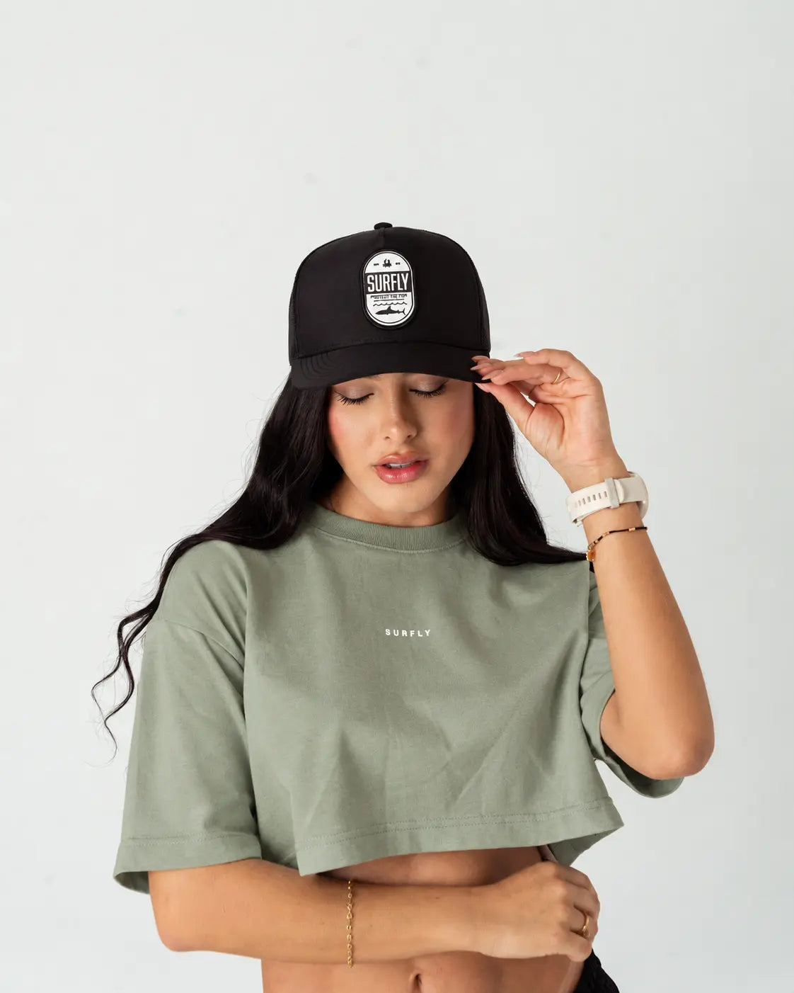 Crop top basico verde en alta