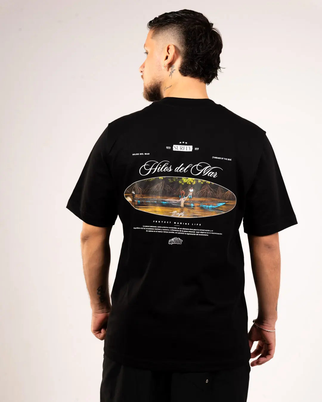 Camiseta canoa pesca hilos del mar