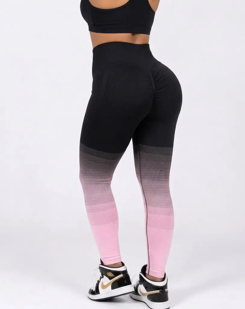 Licra larga rayas rosa push up